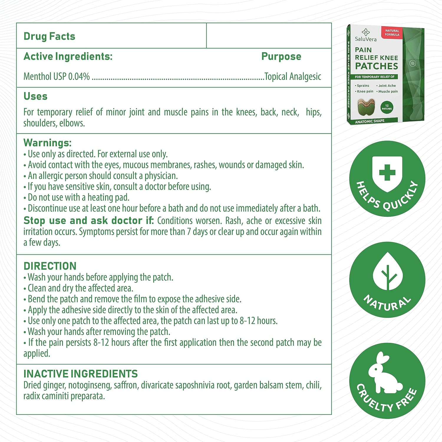 Knee Pain Relief Patch, Warming Herbal Plaster Pain Patches - zencart