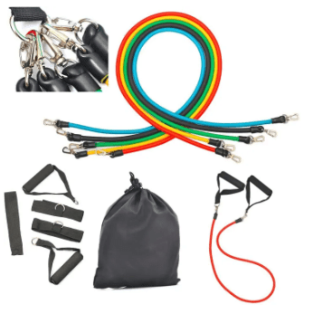 Resistance Band 11 Piece Set with Belt - 145kg - zencart